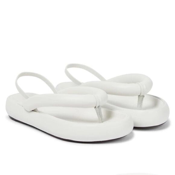 Isabel Marant Orene Leather Flatform Sandals White Size 10 - Picture 4 of 15
